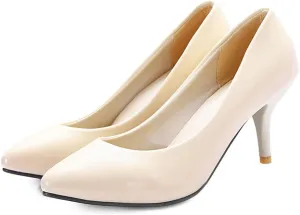 Women's Fashion Metallic Kitten Stiletto High Heel Pumps Pointed Toe Suede Slip On Comfort Dress Shoes
