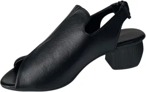 Women's Faux Leather Slingback Sandal Open Toe Solid High Heel Elastic Summer Sandals Spring Vacation Shoe