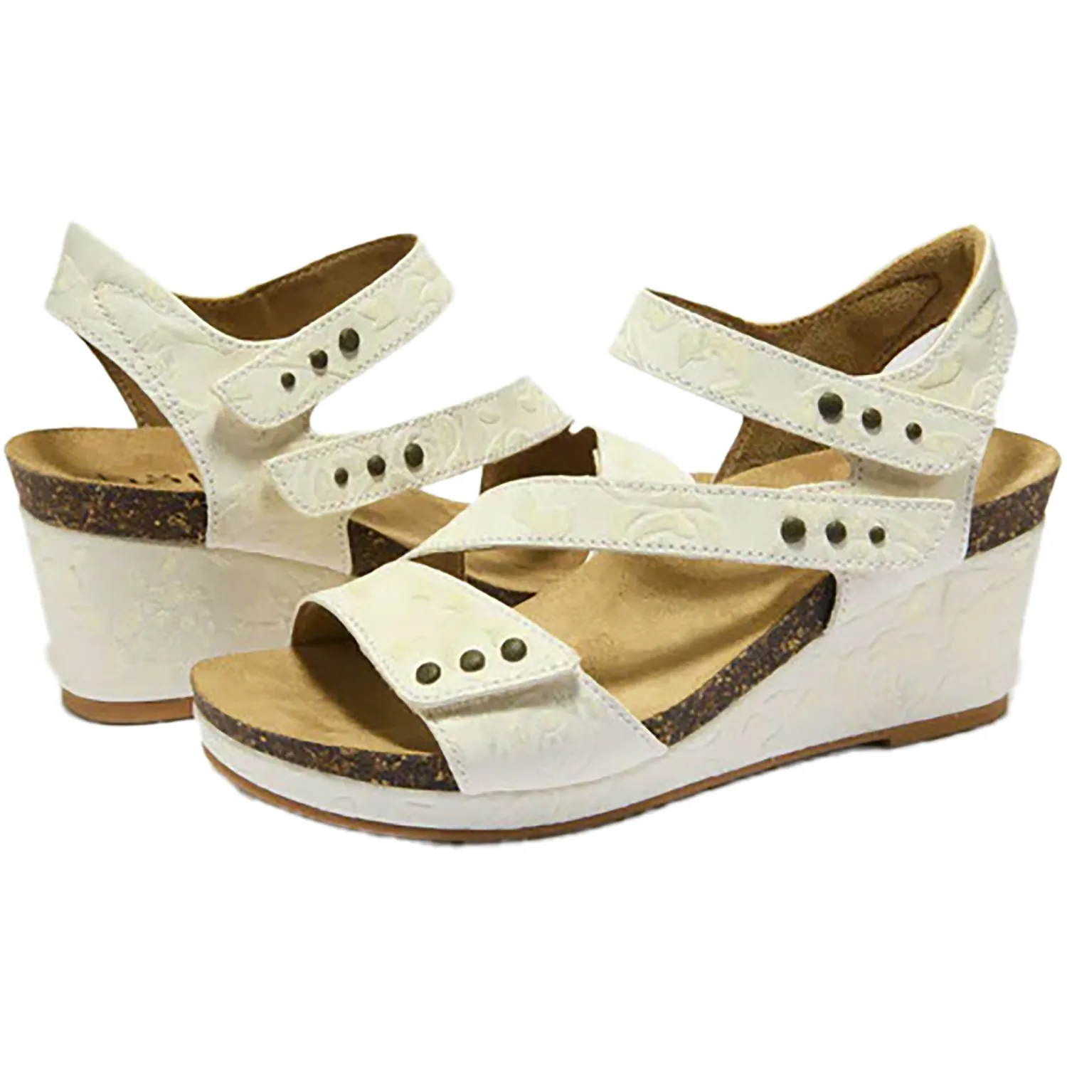 Women's Halsa Giselle Ivory/Metallic Flower Leather