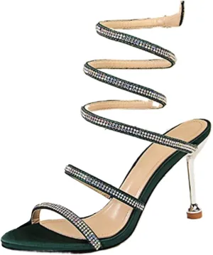 Women's Heeled Sandals Fashion Stilettos Open Shallow Mouthed Heels Sexy Nightclub Comfort Hollowed Out Strappy Dress Shoes Wedding Bridal Pumps Sandals