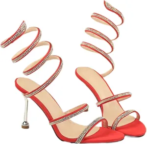 Women's Heeled Sandals Fashion Stilettos Open Shallow Mouthed Heels Sexy Nightclub Comfort Hollowed Out Strappy Dress Shoes Wedding Bridal Pumps Sandals
