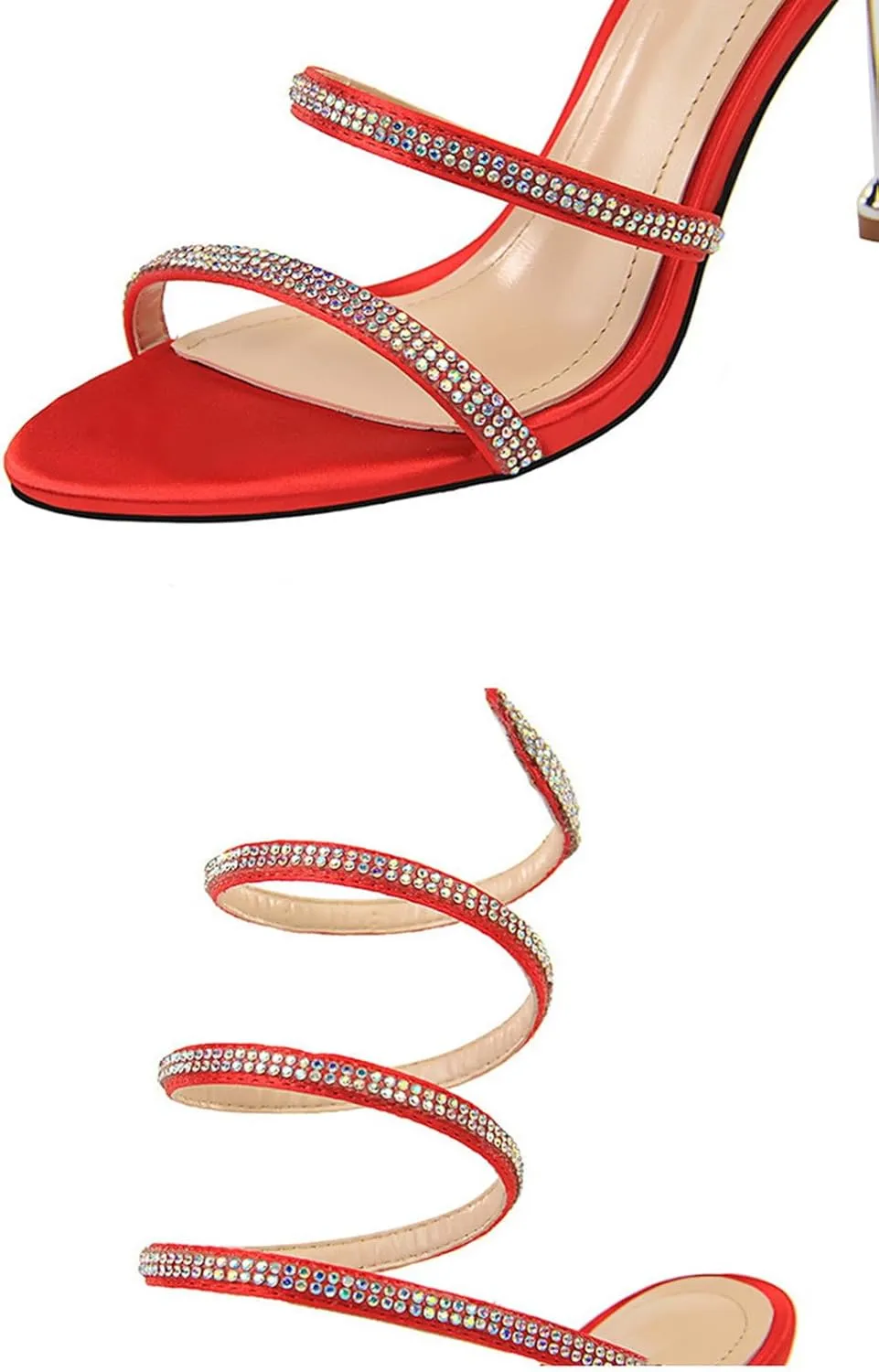 Women's Heeled Sandals Fashion Stilettos Open Shallow Mouthed Heels Sexy Nightclub Comfort Hollowed Out Strappy Dress Shoes Wedding Bridal Pumps Sandals