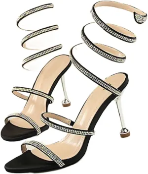 Women's Heeled Sandals Fashion Stilettos Open Shallow Mouthed Heels Sexy Nightclub Comfort Hollowed Out Strappy Dress Shoes Wedding Bridal Pumps Sandals