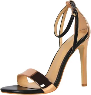 Women's Heeled Sandals Stilettos Open Shallow Mouthed Pointed Ankle Strap Heels Sexy Comfort Strappy Dress Shoes Wedding Bridal Pumps Sandals