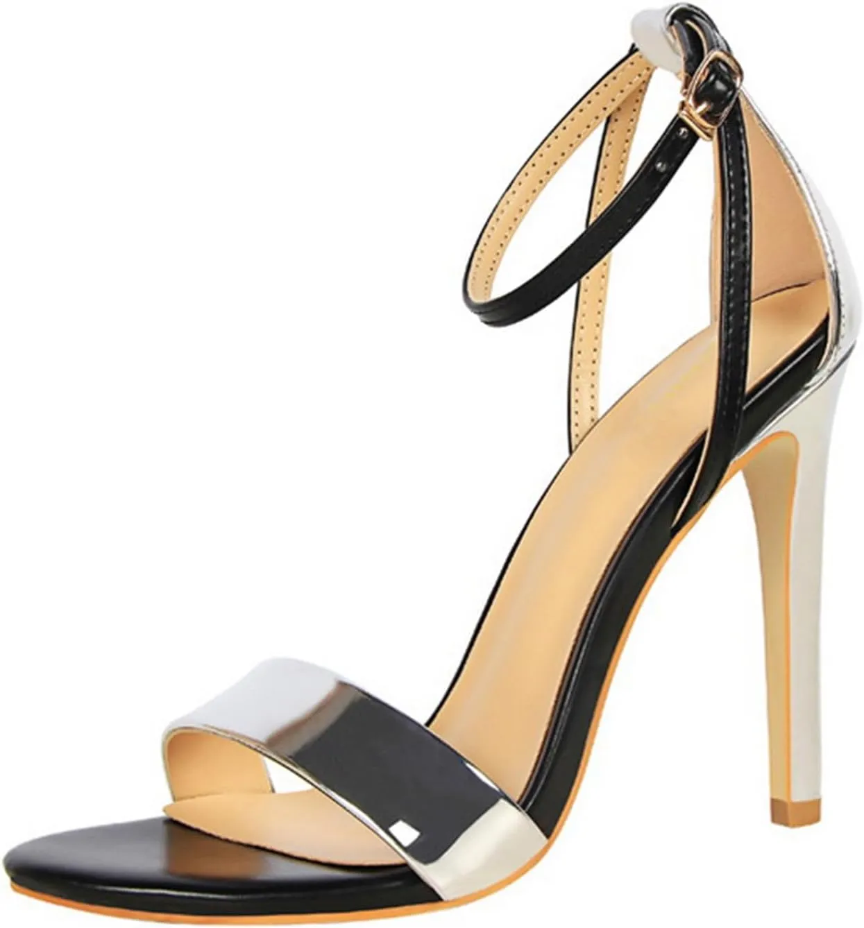 Women's Heeled Sandals Stilettos Open Shallow Mouthed Pointed Ankle Strap Heels Sexy Comfort Strappy Dress Shoes Wedding Bridal Pumps Sandals