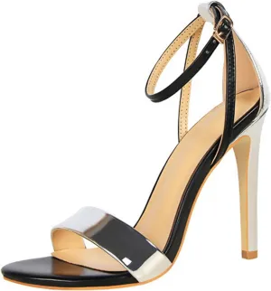 Women's Heeled Sandals Stilettos Open Shallow Mouthed Pointed Ankle Strap Heels Sexy Comfort Strappy Dress Shoes Wedding Bridal Pumps Sandals