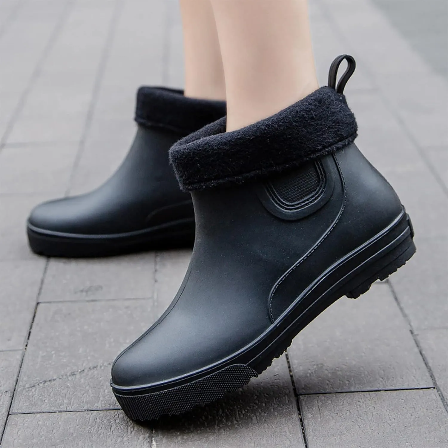 Womens Rain Boots Waterproof Ankle Rain Boots Slip On Barefoot Shoes Rubber Fishing Womens Boots Garden Boots