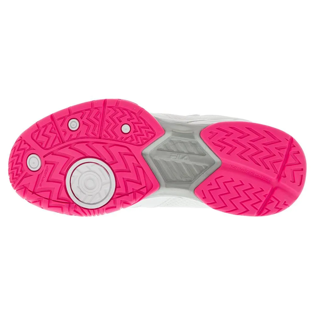 Women's Volley Zone Pickleball Shoes White and Knockout Pink