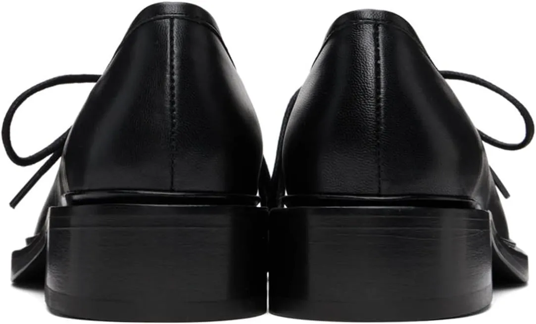 YDN Women's Comfortable Flat Platform Pumps Closed Round Toe Chunky Low Heels Self-tie Daily Outfit Casual Shoes Size 4-16 US