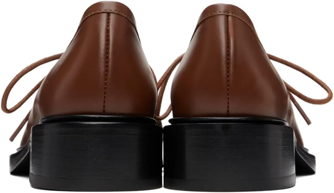 YDN Women's Comfortable Flat Platform Pumps Closed Round Toe Chunky Low Heels Self-tie Daily Outfit Casual Shoes Size 4-16 US